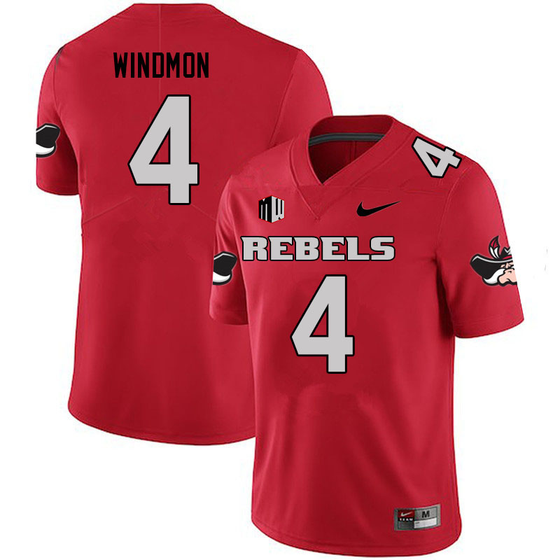 Men #4 Jacoby Windmon UNLV Rebels College Football Jerseys Sale-Scarlet